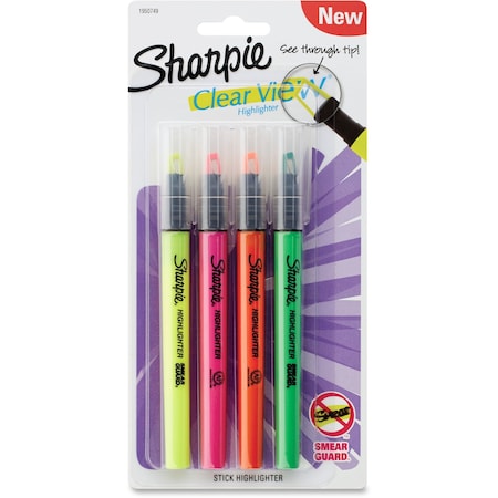 Sharpie Clear View Highlighter Pack, 4PK SAN2128213